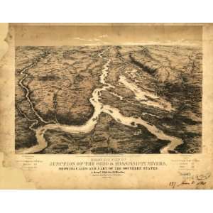  1861 Birds eye view of junction Ohio & Mississippi: Home 