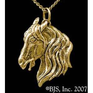   gold plated chain, Horse Animal Jewelry, 14 k gold 