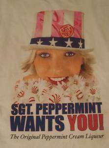 Sgt. Peppermint WANTS YOU Liqueur VINTAGE T Shirt L  