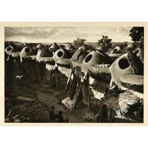   Mud Hut Architecture Village Africa Lake Chad   Original Photogravure