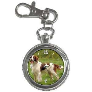    Red & White Setter Key Chain Pocket Watch N0749: Everything Else