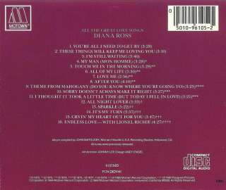 Diana Ross   All the Great Love Songs   CD 050109610525  