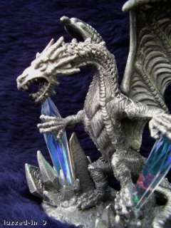 MEDIEVAL PEWTER DRAGON W/CRYSTAL NEW SET OF 2 X 6 SETS  
