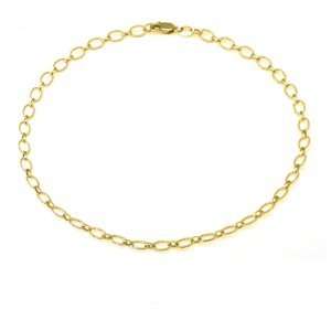  14k Yellow Gold, Oval Link Anklet Bracelet (10): Jewelry