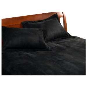  Aeolus Microsuede Full/Queen Duvet Set, Black