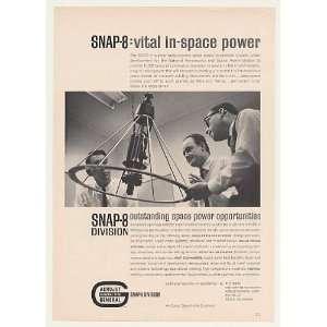 1963 Aerojet General SNAP 8 Nuclear Space Power System Print Ad (44564 