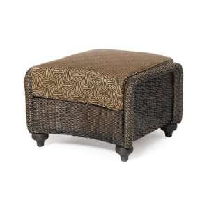   Oxford Wicker Cushion Side Patio Ottoman White