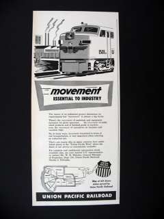 Union Pacific Railroad Rail Service for Industry 1955 print Ad 