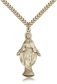 Gold Filled Miraculous Medal Mary Blessed St. Virgin Sa  