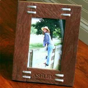    Leather & Pewter Picture Frame   5x7 Vertical: Home & Kitchen