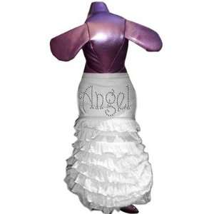  Angel Dog Frill Dress in White with Rhinestone Lettering 