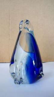 Wintery Penguin Paper Weight Paperweight Glass  