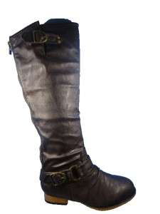 Wild Diva Style Tosca 01 Color Brown Motor Cycle Boot Color Black 