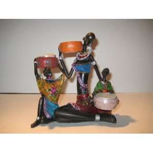 African Tribal Candleholder Figurine