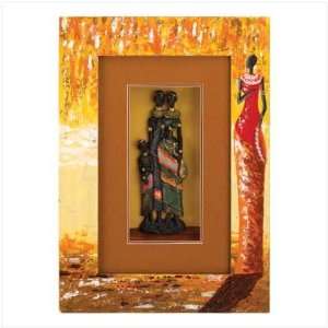African Tribal Masai Father And Family Shadow Box Decor