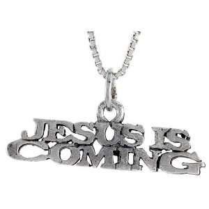  Sterling Silver JESUS IS COMING Talking Pendant Jewelry