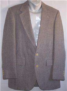 38R AMERICAN Trend SILK BLEND BROWN BLUE TWEED sport coat suit blazer 