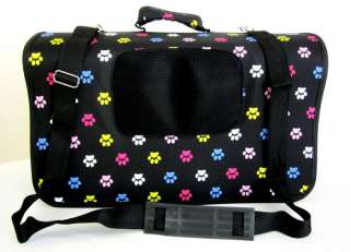  Carrier Luggage Dog Cat Travel Case Bag Purse Multi Color/Pink Paws