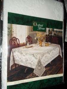 WINDERMERE WHITE ROUND TABLECLOTH LACE 70 INCH WTCF165  