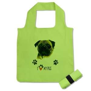   Shopping Grocery Bag Kiwi Pug I Love My Pug Dog 