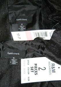   RICHARDS Womens Black Dress w/Bolero Jacket Sz 10 New 5361  