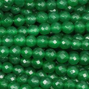  Green Agate 6mm Faceted Gemstone Round Beads: Home 