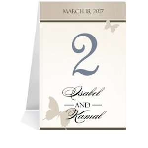  Photo Table Number Cards   Butterfly Shadow Taupe #1 Thru 