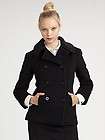 Marc Jacobs Black Veronica Wool Mohair Pea Coat Jacket $568 NWT L