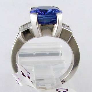 02 CT Natural Sapphire 1.40 CT Diamond Platinum Ladies Ring  