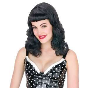 Pin Up Page Black Wig 