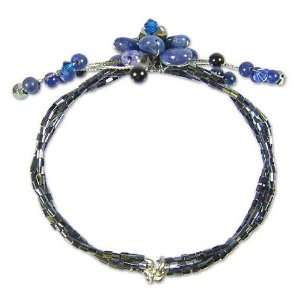  Lapis lazuli wrap bracelet, Blue Bouquet Jewelry