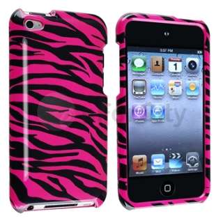 4x Colorful Zebra Accessory Bundle Hard Case Cover For iPod Touch 4 4G 