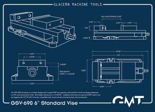 Glacern GMT 6 GSV 690 Standard Milling Vise   CNC CAM Mill Knee Jaw 