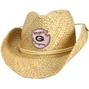  Georgia Bulldogs Straw Cowgirl Hat: Sports & Outdoors