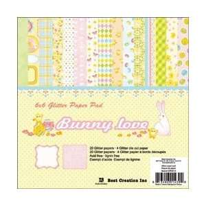  Best Creation Bunny Love Glitter Double Sided Cardstock 