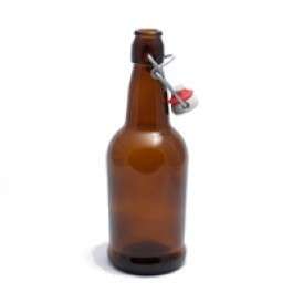 EZ Cap Flip Top Amber Bottles  12x16.9oz (500mL) Great For Beer, Cider 