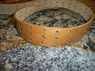 DELIAS 1 3/4 WIDE LEATHER BELT WOMENS LARGE TAN  