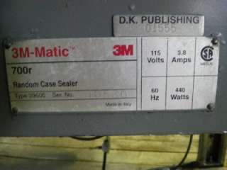 3M Random Case Sealer 700R for parts only does not run untested ans 