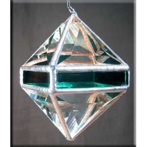  Water Prism   Green Octahedron Rainbow Maker   Crystal Stained Glass 