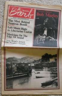 Bob Marley newspaper interview original 1977 Berekeley Barb newspaper 