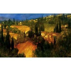Philip Craig: 46W by 28H : Hillside   Tuscany CANVAS Edge #4: 1 1/4 