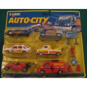   Wheels Corgi Auto City 6 Car Racing Set with Accessories Toys & Games