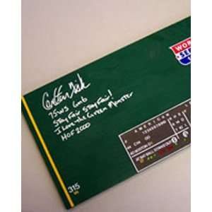 Carlton Fisk Autographed 75 WS Game 6 Green Monster 