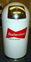 BUDWEISER TRASH CAN NEW RECEPTACLE WHITE FREE SHIP*  