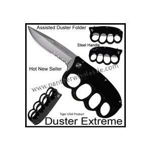  Buckle Folding Trench Knife Duster Extreme Silver Knife 