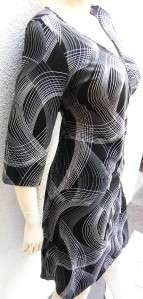 PERSEPTION brand White Geo LIne Black A Line Dress sz XL  