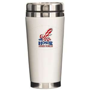   Mug Honor Our Armed Forces US American Flag and Eagle 
