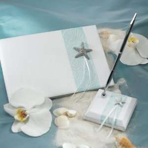    Starfish Beach Wedding Guest Pen and Stand