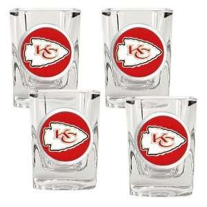  Kansas City Chiefs 4pc Square Shot Glass Set Kitchen 