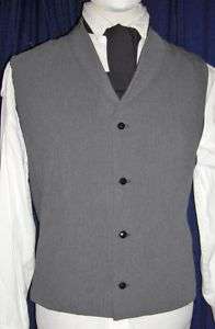 Edwardian Waistcoat Vest Charcoal Grey Shawl Collar 40  